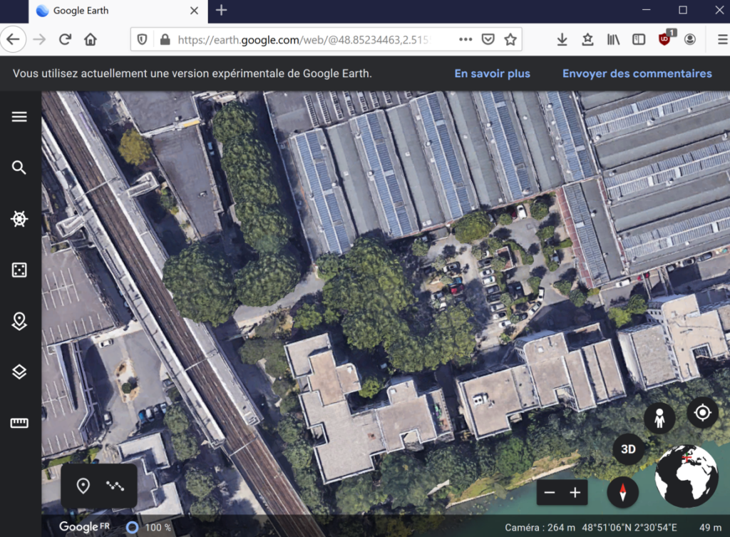 Les locaux de Cantor avec GoogleEarth ... en WebAssembly !